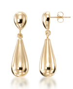 Cargar imagen en el visor de la galería, Yellow Gold_Gold Luxe® 14K Yellow Gold Teradrop Dangle Earrings.  Dent Resistant, Infused with Nano Diamond Resin Core® - iHeart Jewels_I_Heart_1
