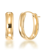 Cargar imagen en el visor de la galería, Yellow Gold_Gold Luxe® 14K Yellow Gold Wide Oval Hoop Earrings. Dent Resistant, Infused with Nano Diamond Resin Core® - iHeart Jewels_I_Heart_1
