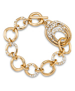 Load image into Gallery viewer, Yellow Gold Tone_1/2 CT. T.W. Simulated Diamond Organic Multi Link Bracelet , 7&quot;_I_Heart_1
