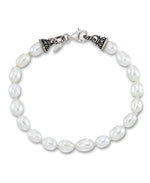 Load image into Gallery viewer, sterling silver_Tori Hill® Genuine Marcasite Fresh Water Cultured Pearl Bracelet_I_Heart_1
